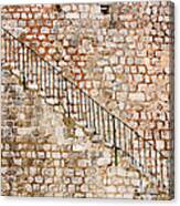Stairway Up To The Top Of The Ancient Dubrovnik Wall Canvas Print