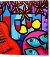 Still Life With Guitar And Fish Canvas Print
