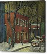 Street Scene In Pointe St. Charles Canvas Print