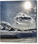 Sun, Clouds And Snow Canvas Print