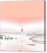 Pastel Sunrise Beach Canvas Print