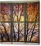 Sunset Into The Night Bay Window View Canvas Print