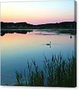 Sunset Over Crowell Pond Canvas Print