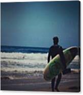 Surfing, Malibu Beach, Ca Canvas Print