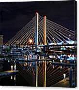 Tacoma Hwy 509 Bridge Up In Lights 1 Canvas Print