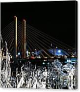 Tacoma Museum Of Glass Outdoor Sculpture Enhanced Canvas Print