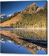 Teton Range Reflecting In String Lake Canvas Print