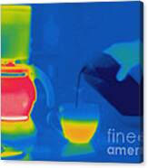 Thermogram Of Pouring Milk Into Coffee Canvas Print