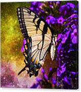Tiger Swallowtail Feeding In Outer Space Canvas Print