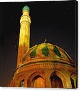 Towering Mosque In The Night Canvas Print