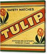 Tulip Safety Matches Matchbox Label Canvas Print