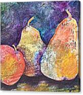 Two Pears And An Apple Canvas Print