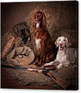 Two Setters With The Gun... Canvas Print