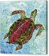 Tybee Turtle Swimming Canvas Print