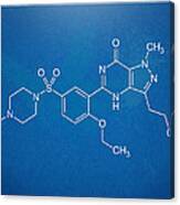 Viagra Molecular Structure Blueprint Canvas Print