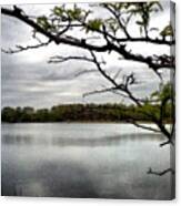 View Of #lake On Super #cloudy Day Canvas Print