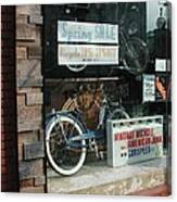 Vintage Bicycle And American Junk Canvas Print