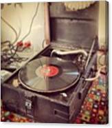 #vintage #record #player #turntable Canvas Print