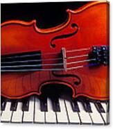 Violin On Piano Keys Canvas Print
