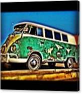 #vw #volkswagon #bus #patina #vintage Canvas Print