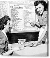 Waitress, 1944 Canvas Print