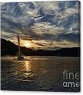 Wave Runner On Lake Evening Canvas Print