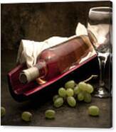 Wine With Grapes And Glass Still Life Canvas Print