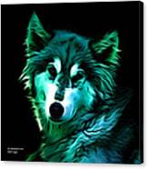 Wolf - Cyan Canvas Print