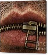 Zipper On Mouth Canvas Print