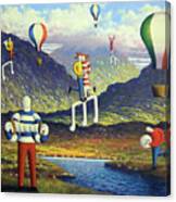 Soft Musicians In Irish Landscape With Musical Notes Canvas Print