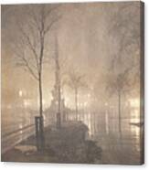 A Wet Night  Columbus Circle Canvas Print
