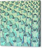 Abstract Green Glass Bottles Canvas Print