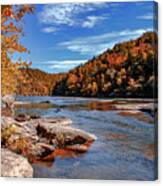 Autumn On The Cumberland  Up River #1 Canvas Print