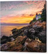 Bass Harbor Light At Sunset #2 Canvas Print