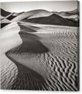 Blowing Sand - Black And White Sand Dune Photograph Canvas Print