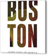 Boston, United States Of America - City Name Typography - Minimalist City Posters Canvas Print