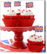 British Cupcakes With Union Jack Flags #1 Canvas Print