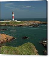 Buchan Ness Lighthouse And The North Sea #1 Canvas Print