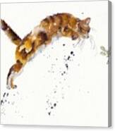 Chasing The Dragon - Leaping Cat Canvas Print