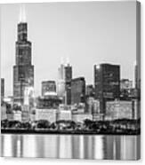 Chicago Skyline Black And White Photo #1 Canvas Print