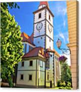 Colorful Street Of Baroque Town Varazdin View #1 Canvas Print