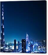 Dubai Downtown At Night #1 Canvas Print