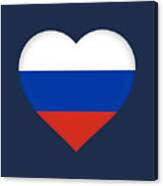 Flag Of Russia Heart #1 Canvas Print