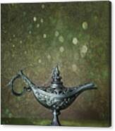 Genie Lamp On Old Book #1 Canvas Print