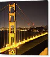 Golden Gate Bridge At Night #1 Canvas Print