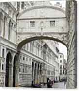 Gondolas Going Under The Bridge Of Sighs In Venice Italy #3 Canvas Print