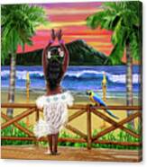 Hawaiian Sunset Hula #1 Canvas Print