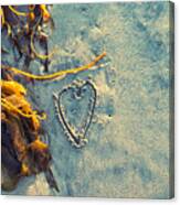Heart In The Sand Canvas Print