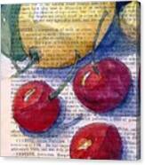 Lemon And Cherries 3 Canvas Print