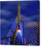 Leonard P Zakim Bridge At Night - Boston #2 Canvas Print